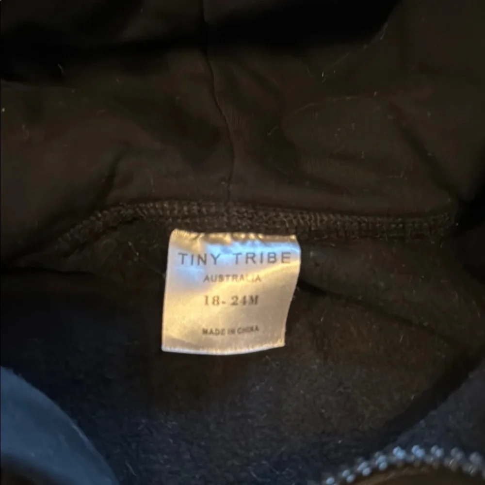 Black Footies One Piece with Elasticized Cuffs - Picture 2 of 4